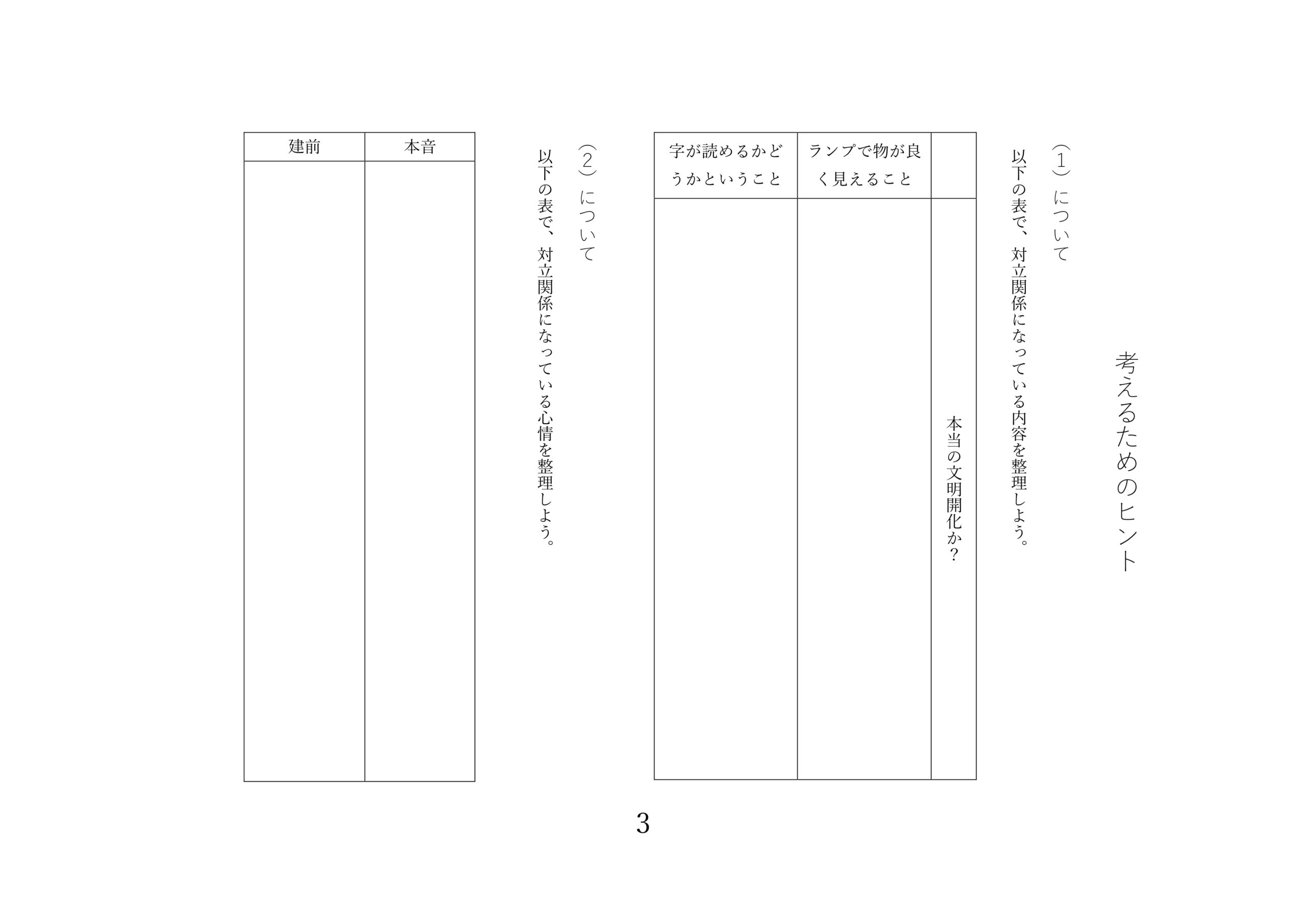 問題用紙・解答用紙 3